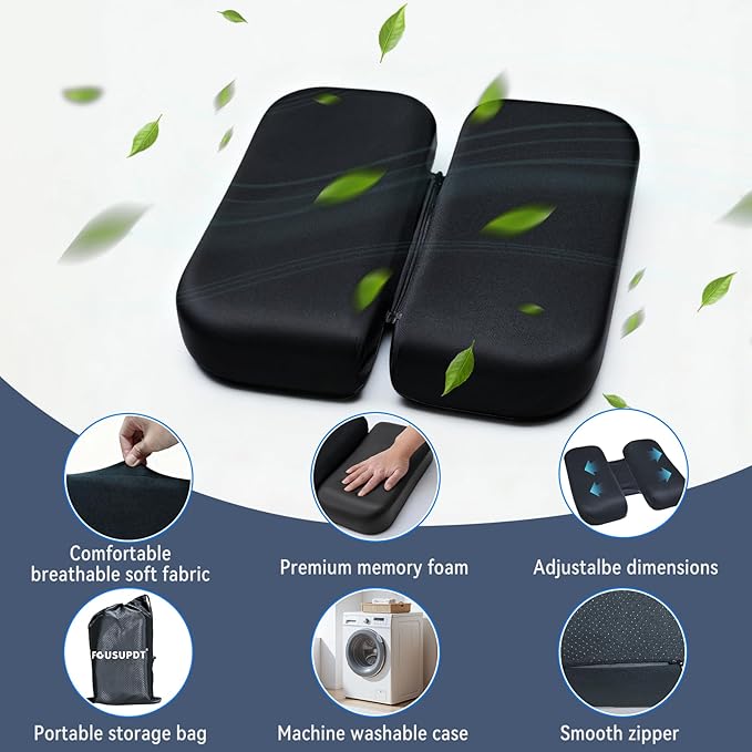 Adjustable Seat Cushion, Memory Foam Office Chair Cushion, Car Seat Cushion, Foldable Travel Cushion for Tailbone Pain, Sciatica Pain Relief, Lifting Cushion for Sitting, Driving, Traveling(Medium) - Image 2