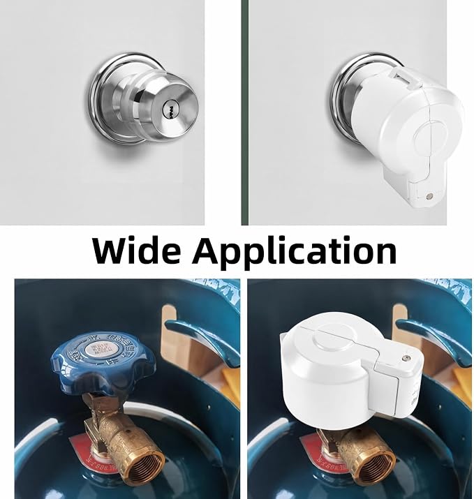 PUGED Door Knob Lockout Device Cover to Disable Doorknob/Faucet/Water Valve Hose Lock Door Handle Temporary Lock for Bedroom Door from Outside Door Handle Without Drilling (2, White) - Image 6
