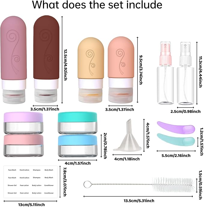 vodvob 16 Pack Travel Bottles Set for Toiletries, TSA Approved Travel Containers Leak Proof Silicone Squeezable Travel Accessories 2oz 3oz for Shampoo Conditioner Lotion Body Wash (BPA Free) (pink) - Image 4