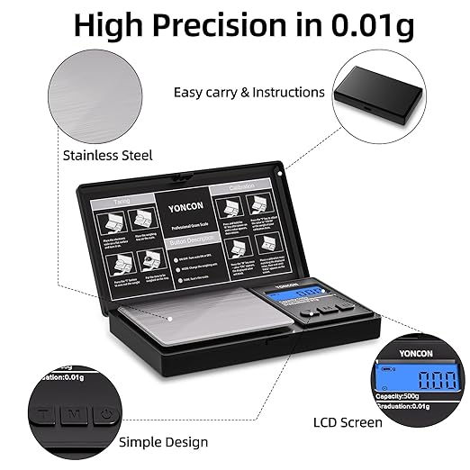 Gram Scale- 500g Ultra-Precise Digital Scale .01 Gram Accuracy for Jewelry, Diamonds, Gold & Silver, Portable Pocket Scale with LCD Display, Tare Function - Perfect for Jewelers & Collectors - Image 4