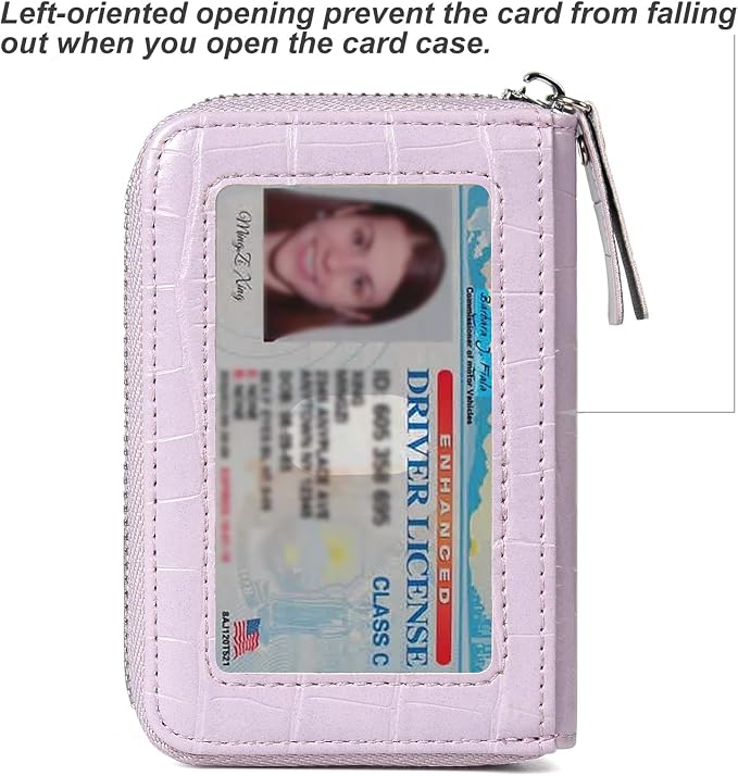Credit Card Wallet, RFID Card Case Wallet, Zipper Card Cases Holder for Men Women, RFID Blocking, KeyChain Wallet, Compact Size Card Organizer Case for Women - Image 2