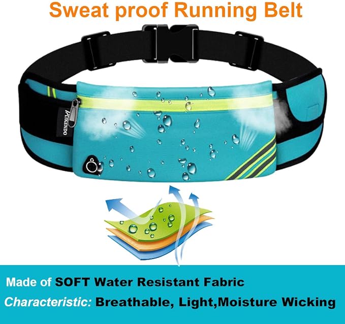 AIKENDO Slim Running Belt Fanny Pack Waist Bag Running Phone Holder | Workout Gear, Gym Fitness Pouch for Phone, Jogging Pocket Belt for Women & Men, Running Accessories For All Cell Phones - Image 4