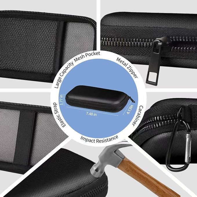 6500°F Fire-Resistant Hard Protective Travel Case,Waterproof Electronic Organizer for Anker/Jackery/RAVPower Power Bank with Fireproof Zipper,Shockproof EVA Carrying Case for Cell Phones/Earbuds - Image 4