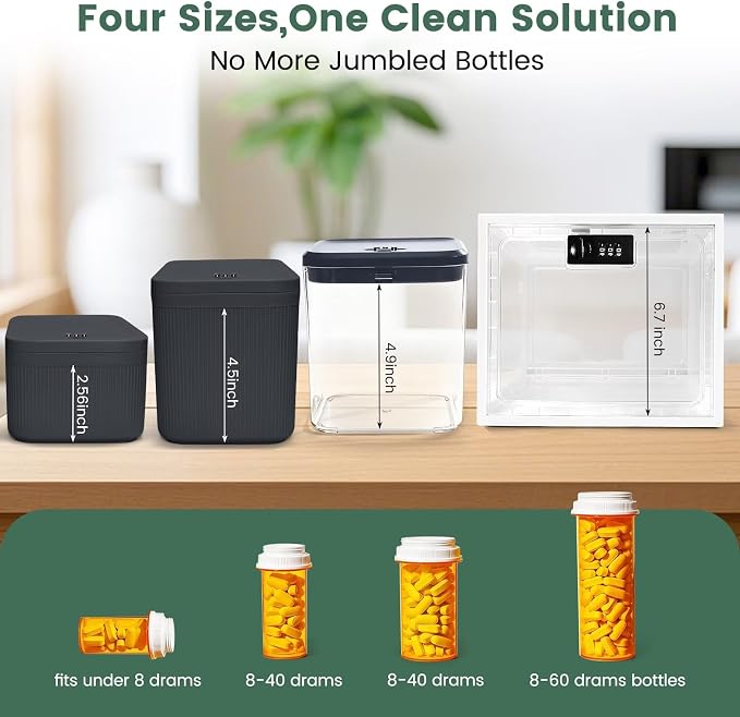 Upgraded Taller Size Medicine Lock Box,Lockable Storage Box with Combination Code for Medication Safe,Lock Box for Pills/Snack/Ipad Mini,Locked Container for Home/Office 9.4X5.5X5.7inch Medium - Image 3