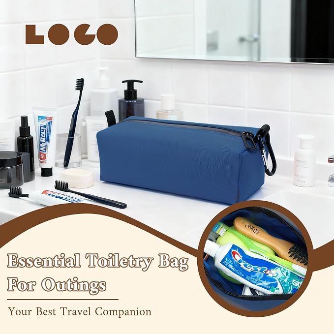 Small Toiletry Bag for Men, Travel Bag Waterproof and Foldable for Storage Mini Toiletry Bag Equipped With Carabiner for Easy Portability (dusty blue) - Image 6