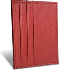 WOXVM Credit Card Holder Wallet RFID Blocking Slim Credit Card Cases Holder Premium Leather Minimalist Front Pocket Small Wallet with 6 Card Slots and 1 Pockets for Men Women (Red) by WOXVM