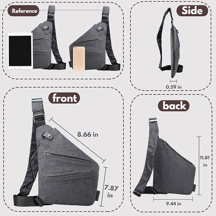 Anti Theft Travel Bag,Anti Theft Crossbody Bag, Sling Bag Travel Crossbody Bag for Women Men - Image 3