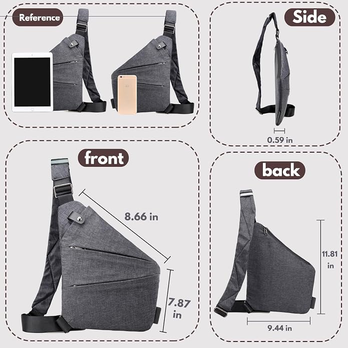 Anti Theft Travel Bag,Anti Theft Crossbody Bag, Sling Bag Travel Crossbody Bag for Women Men - Image 3