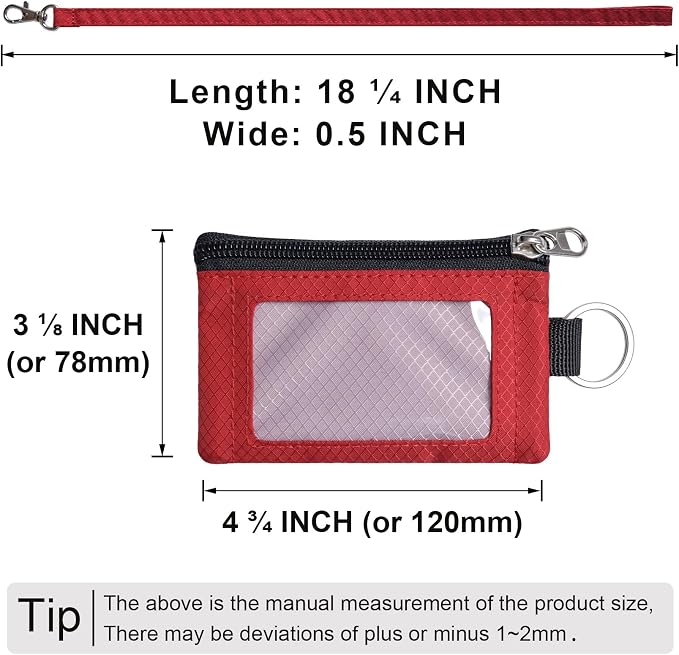 CHENSPRX Minimalist RFID Blocking Small Wallet with ID Window,WaterResistant Zip Id Case Wallet with Lanyard Keychain for Cards,Cash,Travel,Women,Men - Image 5