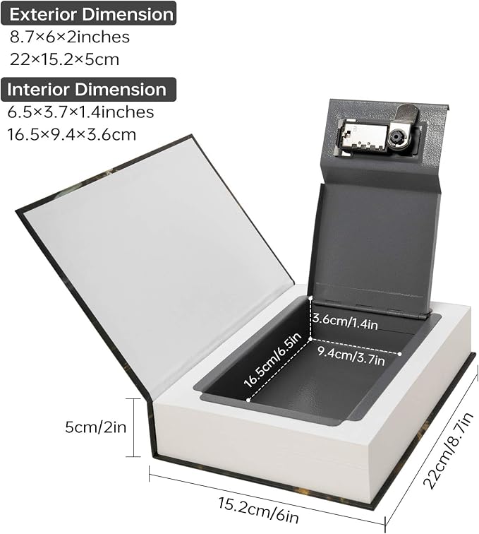 Real Paper Transfer Book Safe, Hollow with Secret Hidden Compartment, Combination Lock, 8.7"×6"×2" (Pride and Prejudice-Combination) - Image 2