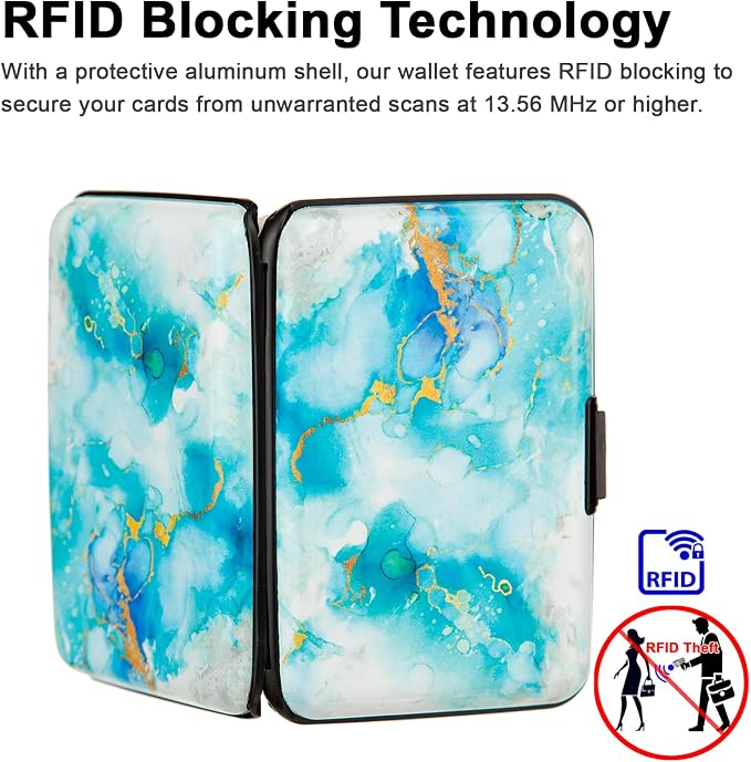 Credit Card Holder Small RFID Blocking Wallet Business Metal Slim Mini Aluminum Hard Case for Women Men - Image 3