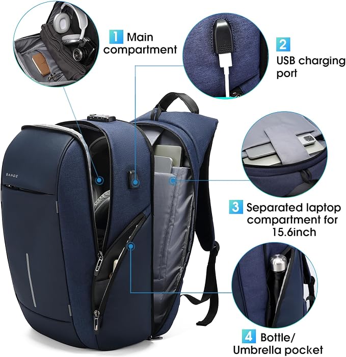 BANGE Backpack for Men, Laptop Backpack for 15.6 Inch Notebook,Lightweight Work Backpacks for Men, Daily Work Backpack for Men and Women… - Image 2