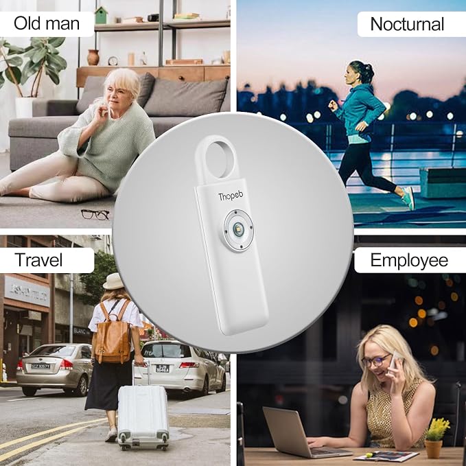 Personal Safety Alarm for Women – Superior Loud Siren & SOS Strobe | Premium Compact & Well-crafted Self Defense Keychain Alarm, College Dorm Essential, Variety of Colors (Metallic Silver) - Image 6
