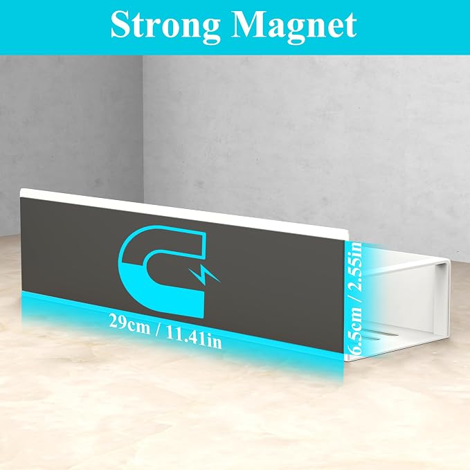 HuggieGems Metal Magnetic Spice Rack for Refrigerator Cream White, 2 Pack | Magnetic Shelves Heavy Duty for Fridge in Kitchen, Seasoning Storage Organizer, For Oven Washer and Dryer, For Heavier Items - Image 3