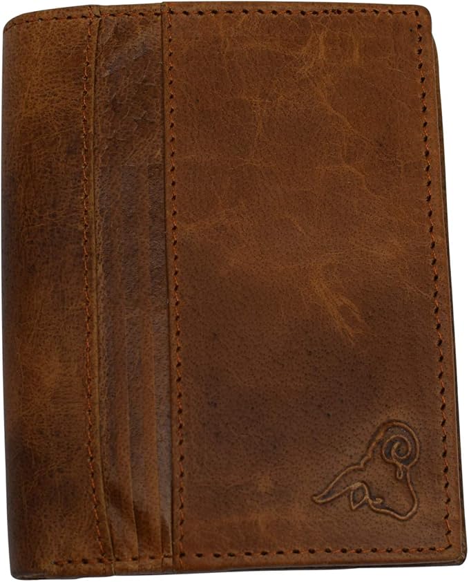 RFID Blocking Genuine Leather Badge Holder Bifold Wallet USA Series (Tan) - Image 5