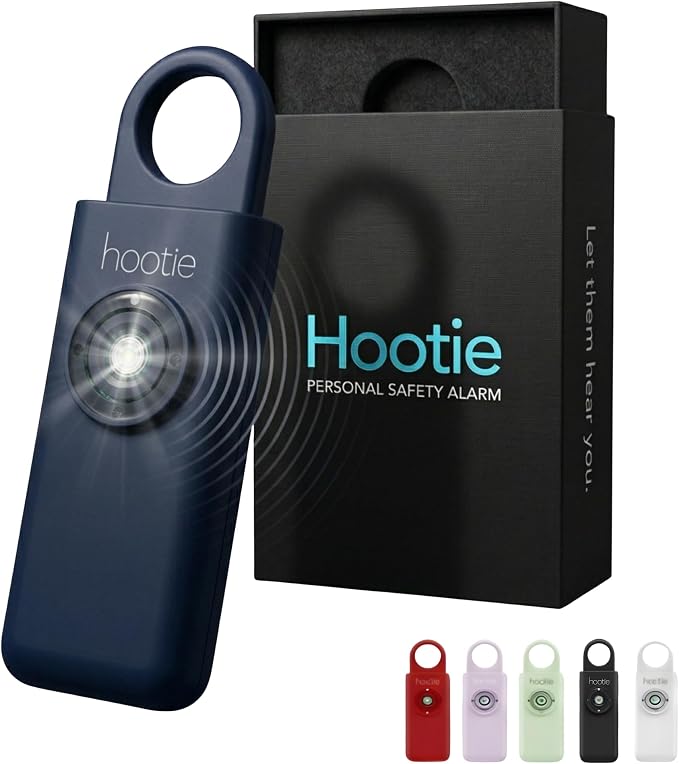 Personal Safety Alarm for Women, Men and Kids — 130dB Personal Alarm Keychain, Pull Pin Safety Alarm Keychain with Strobe Light, Self-Defense Alarm for Campus, Travel and Running — Navy | Pull Pin Activation, Strobe Light, No Charging, CR2032 Battery, ... by Hootie