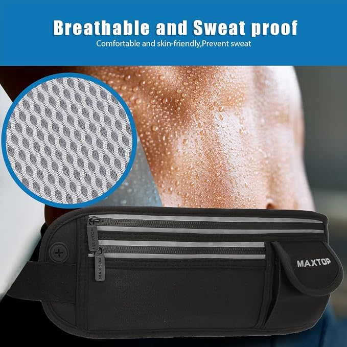 Slim Running Belt Fanny Packs for Women Men, Reflective Waist Pack Phone Holder for Walking Fitness Workout Exercise,Water Resistant Running Travel Belt Bag Jogging Pouch, Gym Accessories for Runner - Image 6