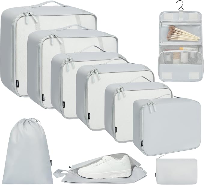 BAGAIL 6 Set/8 Set/10 Set Packing Cubes Various Sizes Packing Organizer for Travel Accessories Luggage Carry On Suitcase by BAGAIL