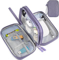 Electronic Organizer Travel Cable Accessories Bag, Electronic Organizer Case, Electronic Accessories Organizer Bag for Power Bank, Charging Cords, Chargers, Mouse, USB Cable, Earphones (Purple) by Unknown