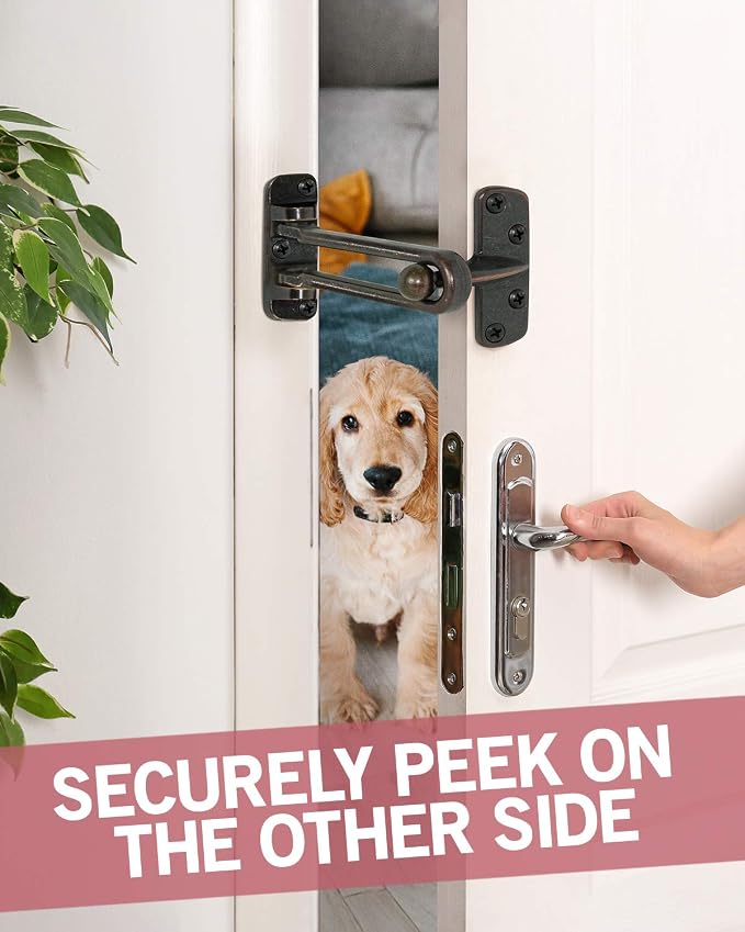 Jack N’ Drill Swing Bar Door Lock Durable Door Guard for Back & Front Doors, Childproof Door Security Made from Reinforced Diecast Metal for Home Security (Oil Rubbed Bronze, 2 Pack) - Image 6