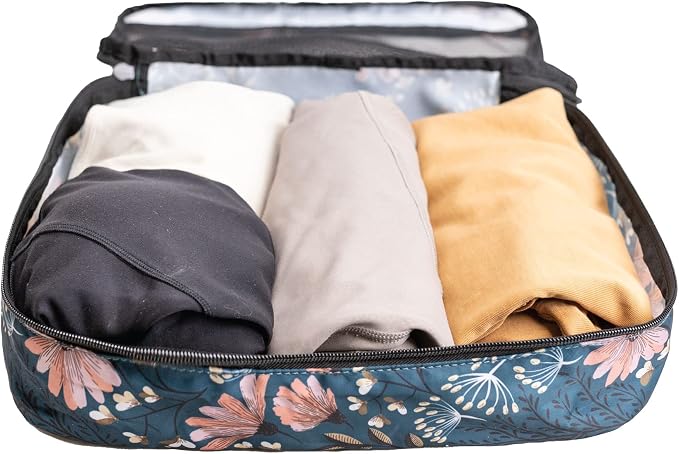 Packing Cubes for Travel, 6-Piece Large Packing Cube Organizer Set for Suitcase, Duffel Bag, Luggage, Multiple Sizes Travel Essentials (Navy Floral) - Image 4