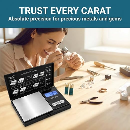 Smart Weigh Precision Digital Gram Scale (200g x 0.01g) – 7 Units (g, oz, ozt, DWT, ct, gn, tl) – Portable Pocket Design for Jewelry, Gems, and Food – Tare Function & Backlit LCD – Battery Included - Image 8