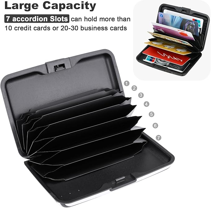 Mini RFID Aluminum Wallet Credit Cards Holder Business Card Case Metal ID Case for Men Women (Eye heart) - Image 5