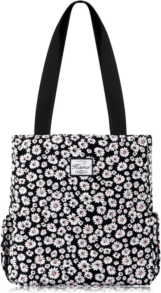 KAMO Floral Tote Bag - Waterproof Lightweight Handbags Travel Shoulder Bag for Hiking Yoga Gym Swimming Travel Beach by KAMO