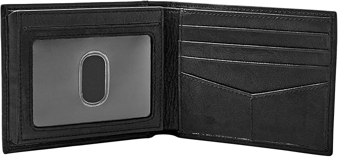 Fossil Men's Wallet, Ingram Leather RFID-Blocking Bifold Wallet with Flip ID, Black - Image 4