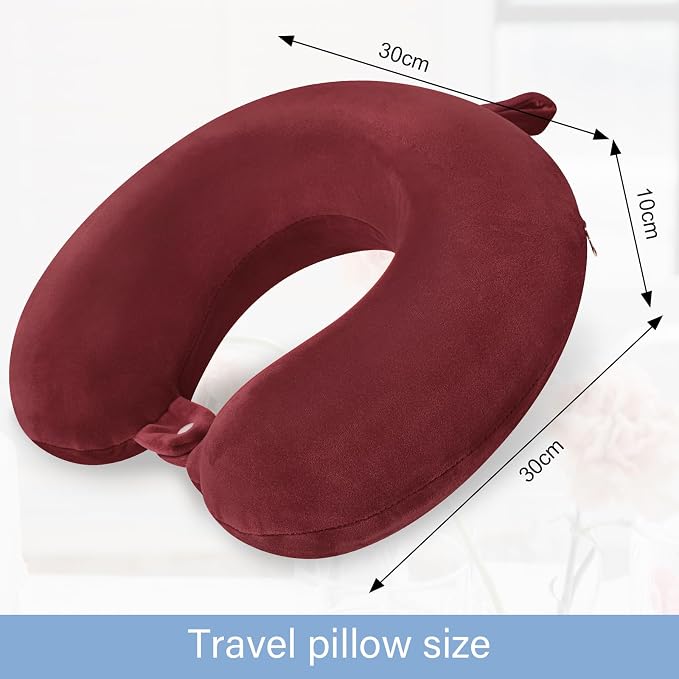 Travel Neck Pillow Memory Foam U Shape Neck Pillow for Travel Pillow Comfortable Head Neck Support Airplane Pillow for Traveling Car Home Office Travel Neck Flight Pillow - Image 3