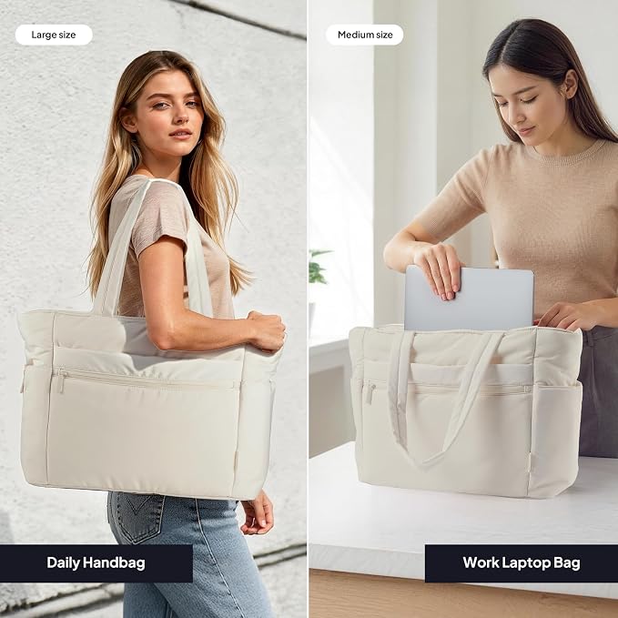 TOPEAST Tote Bag for Women Puffer Travel Carry On Bags with Laptop Compartment & Cup Holder Work Tote for Weekend Overnight - Image 7