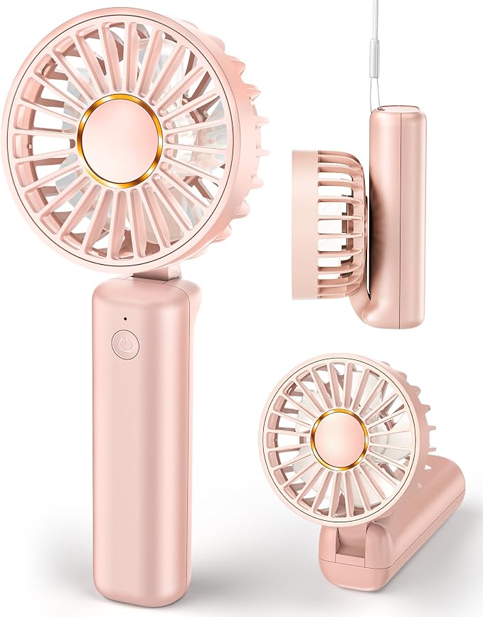 Portable Handheld Fan, Mini Desk Fan Foldable 1800mAh, 180° Ratotion, 3 Speeds, Ultra Quite, Up to 8H Long Use Time, Small Personal Cooling Fans Makeup Eyelash Fan for Women Girl - Image 8
