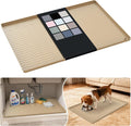 URMONA Waterproof Silicone Under Sink Mat 28'' x 19'' Shelf Liner for Kitchen and Bathroom, Cabinet and Counter Protector, Storage and Organizers, Litter Mat, Pet Cat Puppy Essentials(Khaki) by URMONA