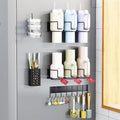 Magnetic Cup Holder for Fridge, Aufworld Tumbler Organizer with 8-Hook Rack, Fits 20/30/40 oz Stanley Cups, Accessory Storage with Lid & Straw Holder, Water Bottle Organizer for Kitchen Refrigerator by Unknown