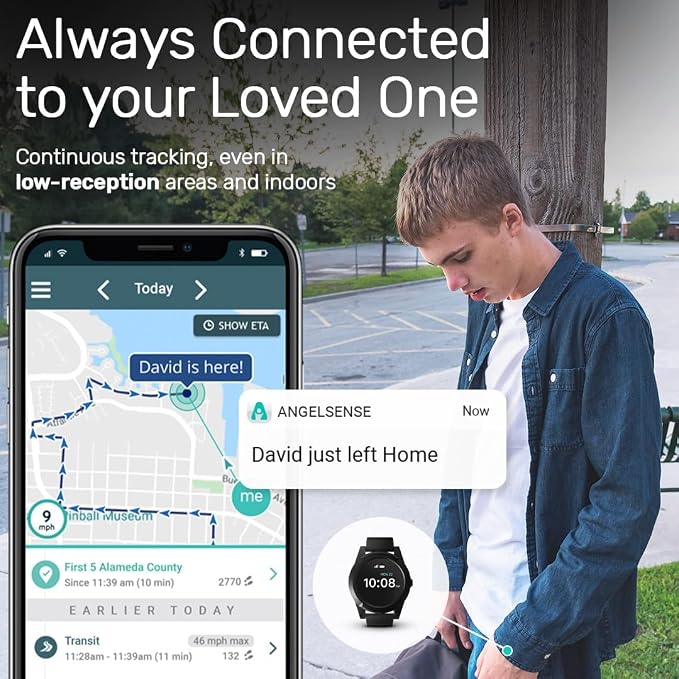 AngelSense GPS Watch for Teens & Elderly - Autism, Special Needs, Dementia | App with Real-Time GPS, 2-Way Voice, SOS Button, First Responder Alerts, AI Risk Alerts, Safe Ride Monitoring, Fall Detection - Image 9