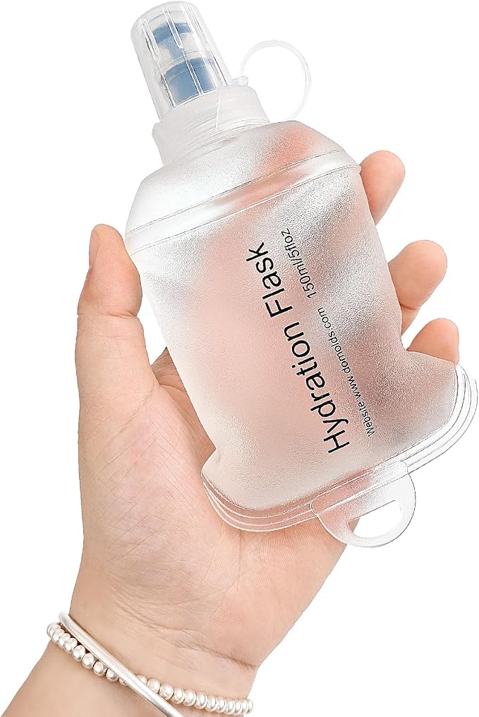 GUYI GYGYL Soft Flask, Collapsible Water Bottle for Sports, 150ml White | TPU Collapsible Water Bottle for Hydration Pack, Running Vest, Leak-Proof Folding Bottle for Hiking Cycling Climbing Jogging by GUYI