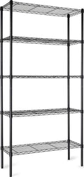 Amazon Basics 5-Shelf Adjustable Heavy Duty Steel Wire Storage Shelves for Garage, Kitchen, Easy Assembly, 36" x 14" x 72", Black by AmazonBasics