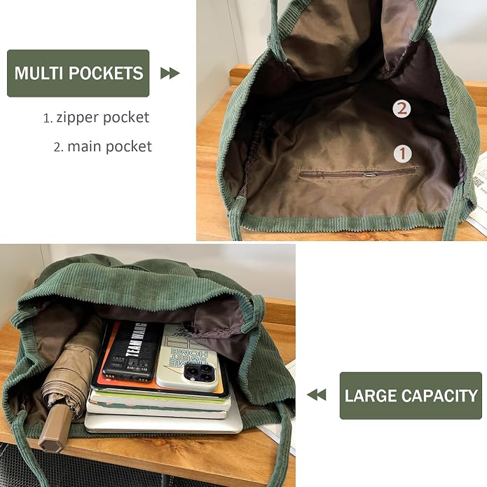 Canvas Tote Bag for Women Large Hobo Shoulder Bag for Work Travel Casual Message Bag Tote Purse handbags - Image 5