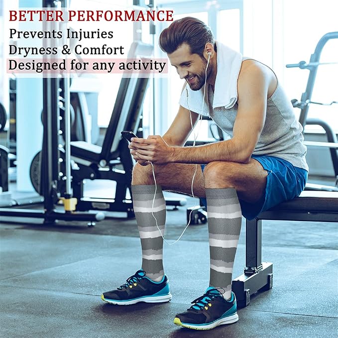 CHARMKING 6 Pairs-Compression Socks for Women & Men Circulation Best Support for Nurses, Running, Athletic,Flight Travel - Image 3