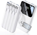 15000mAh Portable Charger Power Bank, Smaller Built-in 4 Cables White | 22.5W 50% More Capacity, 45% Smaller, Slim Travel Essential Battery Pack, 30-Min Fast Charge to 50% for iPhone/Samsung by Unknown