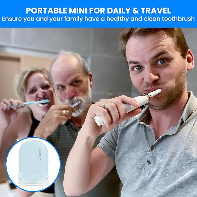 Toothbrush Cleaner Case - Toothbrush Covers with Holder - Portable & Rechargeable Travel Home Toothbrushes Cleaner Case - Fits All Manual or Electric ToothBrushes(Blue) - Image 7