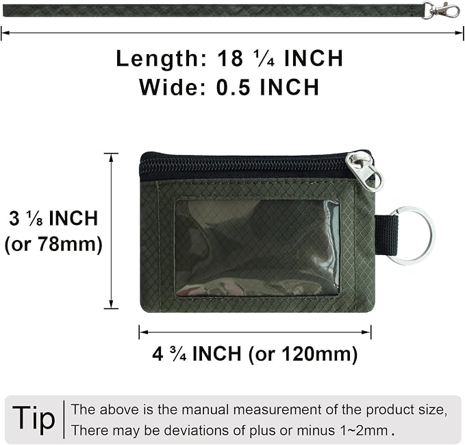 CHENSPRX Minimalist RFID Blocking Small Wallet with ID Window,WaterResistant Zip Id Case Wallet with Lanyard Keychain for Cards,Cash,Travel,Women,Men - Image 5
