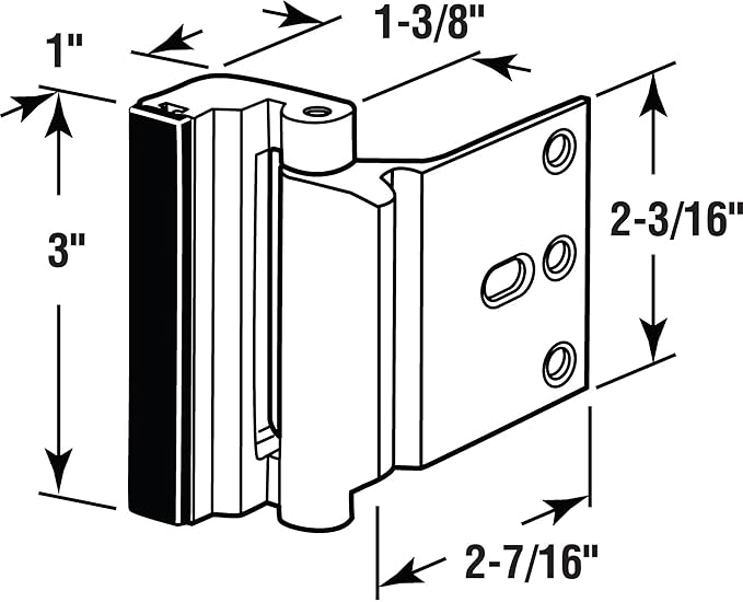 Prime-Line U 10827 Door Reinforcement Lock – Add Extra, High Security to your Home and Prevent Unauthorized Entry – 3 In. Stop, Aluminum Construction, Satin Nickel (Single Pack) | 3 In. Stop, Solid Brass, Satin Nickel, High Security - Image 2