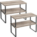 SONGMICS Cabinet Organizer Shelf, Set of 4 Spice Rack, Kitchen Storage | Wall-Mounted or Stand, Living Room, Balcony, Kitchen, 5.9 x 23.6 x 21.3 Inches, Light Bamboo, BAMBOU Collection UBCB13Y by Unknown