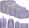 9 Set Packing Cubes for Travel Essentials - Lightweight Carry-On Luggage Organizer Bags with Shoe, Clothes & Laundry Bags for Airplane, Family & Business Travel, Purple by Unknown