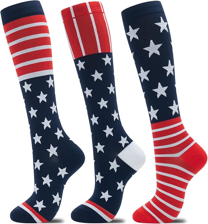 fenglaoda Compression Socks for Women Men 3 Pairs Graduated Compression Support Circulation Socks for Nurses by fenglaoda