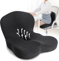Memory Foam Seat Cushion, Chair Cushion for Office Chair, Car Seat, Relieving Pressure Tailbone Sciatica Back Pain for Long Sitting Office Workers, Car Drivers, Black by SCEDREAM