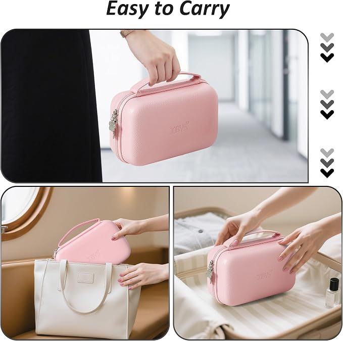 Portable Charger Case, Tech Pouch Travel Organizer, XL, Pink | Hard Shell Electronic Storage for MacBook Power Adapter, Magic Mouse, Charging Cords, Power Bank Laptop Accessories - Image 7
