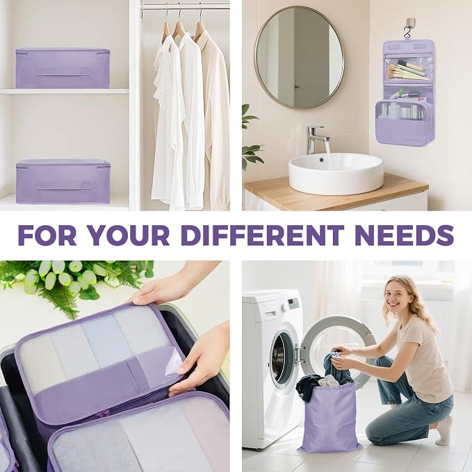 BAGAIL 9 Set Packing Cubes with Packing List Luggage Packing Organizers for Travel Accessories (Dusty Purple) - Image 9