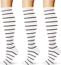 (3 pairs) Compression Socks 20-30 mmHg Long Knee High Socks for Women Men Support Athletic Travel Daily Wear by Saniripple